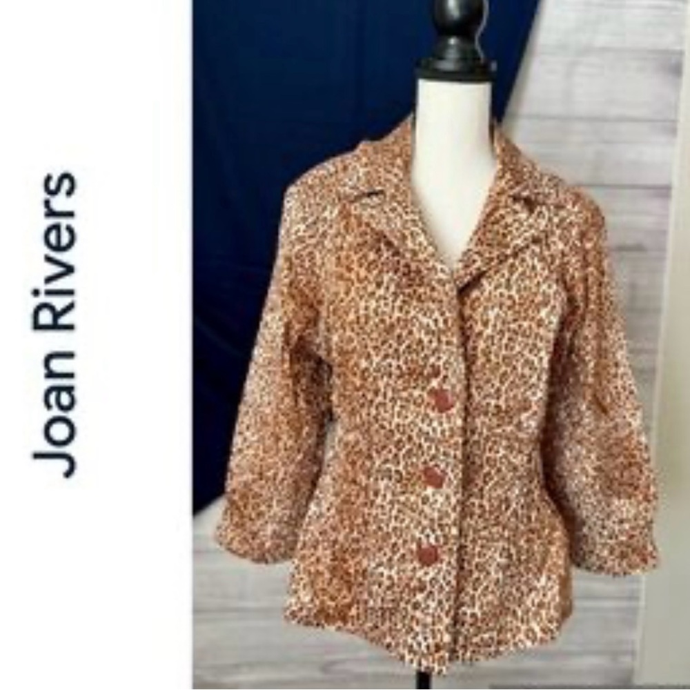 Joan Rivers Women's Brown Leopard Teddy Jacket